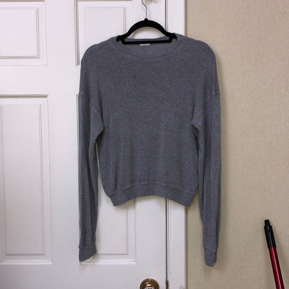 John Galt Grey Cotton Crewneck Sweater